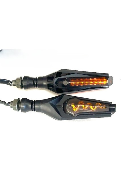 Flc LED Sinyal Yıldırım Kayar (Sarı) Takım Aks-08-05