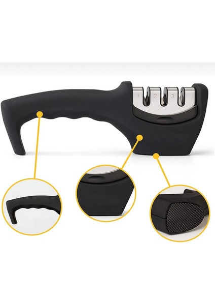 Bıçak Bileme Aleti 3 Açılı Elmas El Bıçakları Bileme Aparatı Ergonomik Saplı Mutfak Aleti modelleri