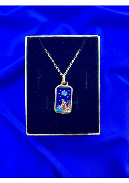Celeste Shine Tarot Çelik Şans Kolyesi Laciver Mine Dolgulu Gece Figürü Detaylı fırsatları