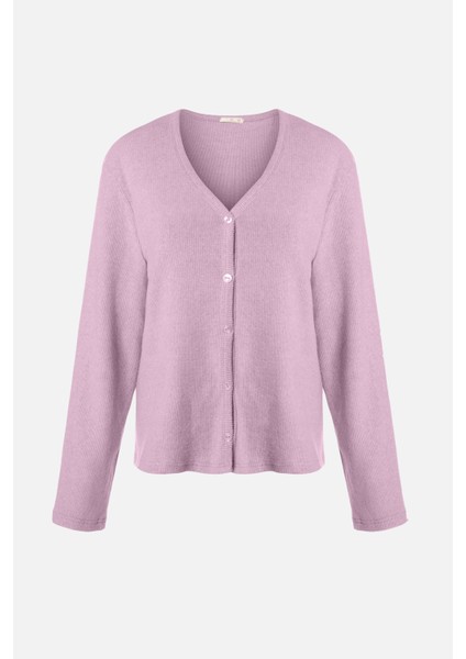 Kadın Soft Touch Kaşkorse Düğme Detaylı Pijama Takımı