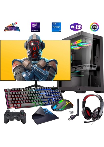 I7 14700F 32GB Ddr4 1tb M2 12GB Arc B580 27" 165Hz Mon. Oyun Bilgisayarı (Gaming Set)