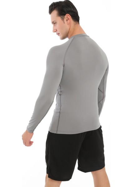 Erkek Uzun Kollu Gri Compression Fitness Gym Body Tshirt DMN25478 indirimleri