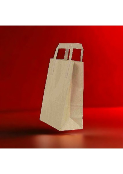Kraft Kağıt Çanta Düz Saplı 18X24X8 cm 10 Adetli modelleri