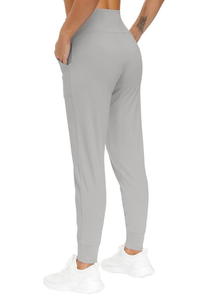 Kadın Yüksek Bel Yoga Koşu Egzersiz Joggers Hafif Eşofman Altı