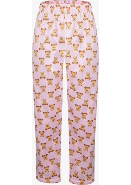 Kadın Soft Touch Pamuklu Ayıcık Desenli Pijama Takımı