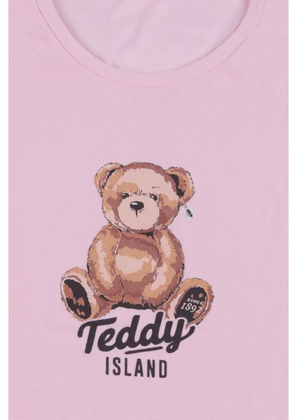 Kadın Soft Touch Pamuklu Ayıcık Desenli Pijama Takımı