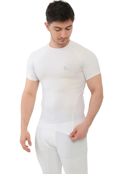 Beyaz Kısa Kollu Compression Body T-Shirt Fitness Body Gym Body Tshirt modelleri