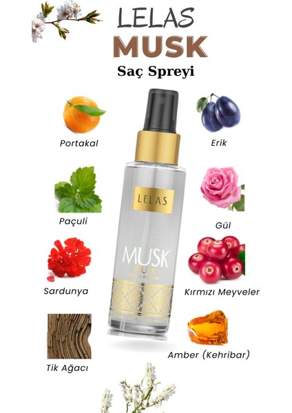 Musk Saç Spreyi 100 ML – Oryantal Unisex Saç Parfümü – 1199