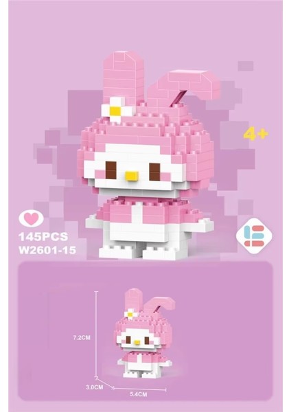 Sanrio My Melody Bricks 145 Parça 7,2 cm Legolu Figür