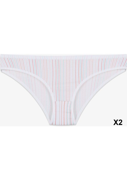 Kadın 12'li Pamuklu Desenli Külot