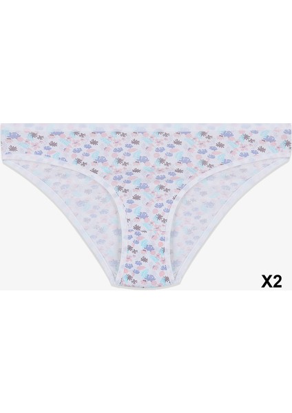 Kadın 12'li Pamuklu Desenli Külot