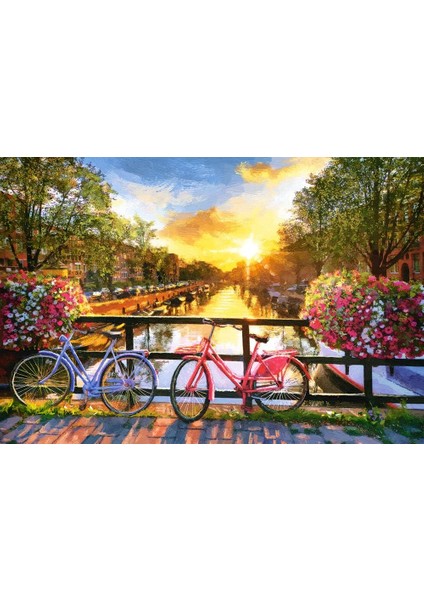 1000 Parça Bisikletle Etkileyici Amsterdam Puzzle