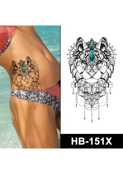 Gerçekci Aslan ve Mandala Su Geçirmez Kol Bacak Geçici Dövme Tattoo Yapıştırma fiyatları