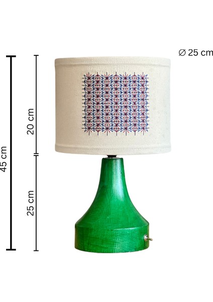El Yapımı Ahşap Abajur Nakışlı Başlık
