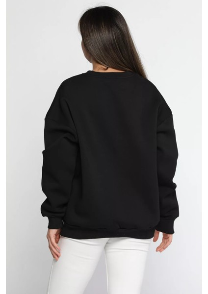 Bisiklet Yaka Üç Iplik Şardonlu Kadın Sweatshirt modelleri