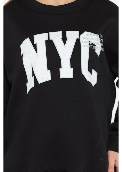 Bisiklet Yaka Üç Iplik Şardonlu Kadın Sweatshirt fırsatları