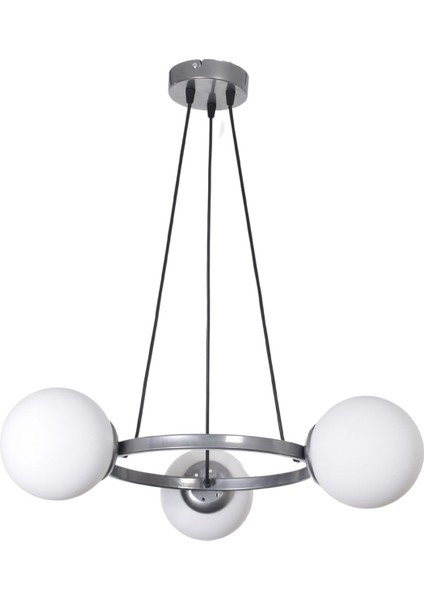 Owen Modern Tasarım Yatak Odası Salon Oturma Odası Gri Renk Beyaz Camlı 3 Lü Avize fiyatları