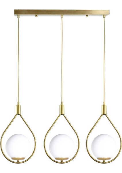 Deco Modern Tasarım Cafe - Mutfak - Salon - Yemek Masası Üstü Renk Camlı Sıralı 3 Lü Avize
