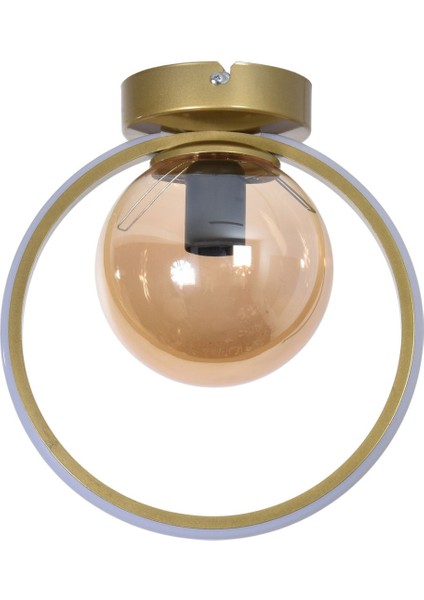 Zümrüt Modern Hol Antre Çocuk Odası Mutfak Salon Ledli - Beyaz Camlı Eskitme Renk Beyaz Işıklı Avize