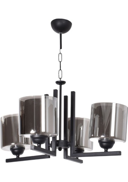 Atiye Klasik Tasarım Yatak Odası Salon Oturma Odası Mutfak Siyah Renk Füme Çift Camlı 4 Lü Avize fiyatları