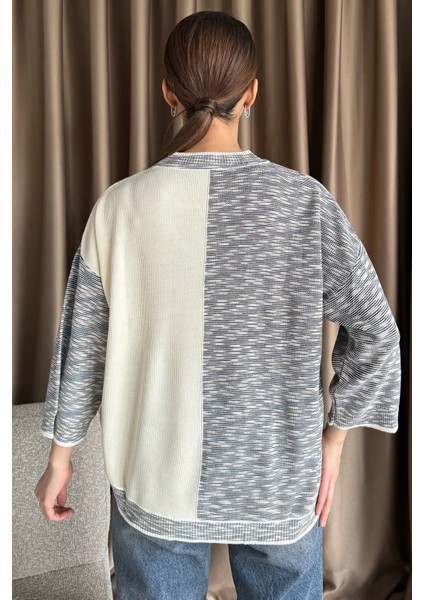 Kadın Kendinden Desenli Triko Kazak fırsatları