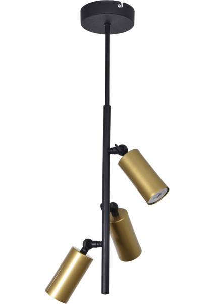 Madrid Modern Spot Ayarlanabilir Salon Mutfak Siyah Eskitme Renk 3 Lü Avize ( Gün Işığı )