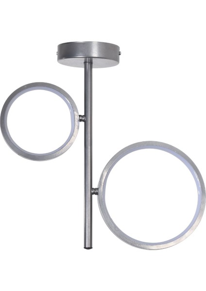 Medcezir Modern Tasarım Beyaz LED Salon Mutfak Cafe Yatak Odası Gri 2 Li LED Avize