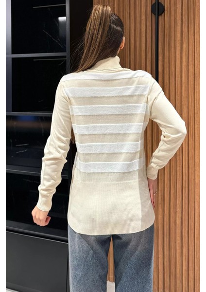 Kadın Balıkçı Yaka Düğme Detaylı Triko Kazak modelleri