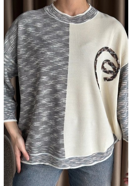 Kadın Kendinden Desenli Triko Kazak modelleri