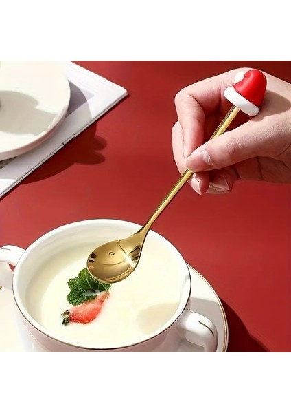 1 Adet Noel Şapkası Figürlü Paslanmaz Çelik Tatlı Kaşığı- Kutusuz fiyatları