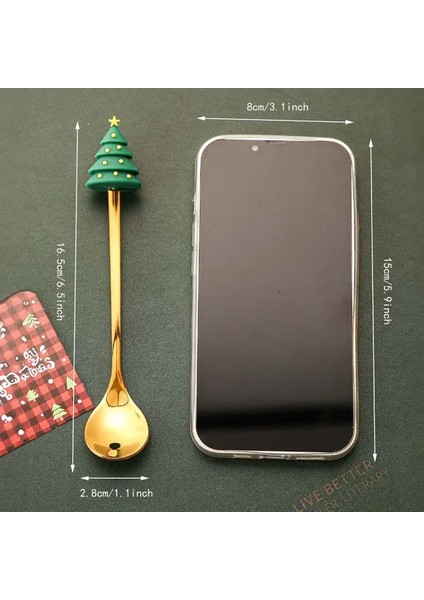 1 Adet Noel Şapkası Figürlü Paslanmaz Çelik Tatlı Kaşığı- Kutusuz fırsatları