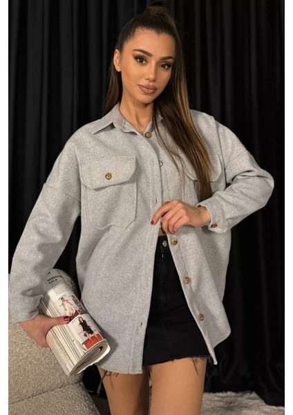 Kadın Oversize Kaşe Gömlek Ceket fiyatları