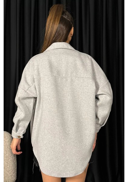 Kadın Oversize Kaşe Gömlek Ceket fırsatları