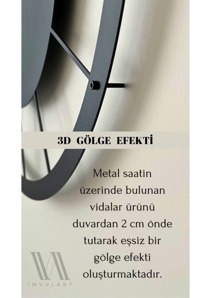 Moon Metal Duvar Saati, Ay Şeklinde Duvar Saati, Rakamsız Duvar Saati, Ev Dekorasyon, Siyah 34 x 34 cm