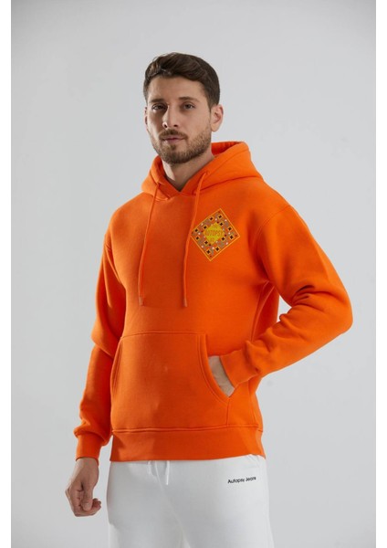 Baskılı Içi Polarlı Kapüşonlu Unisex Sweatshirt