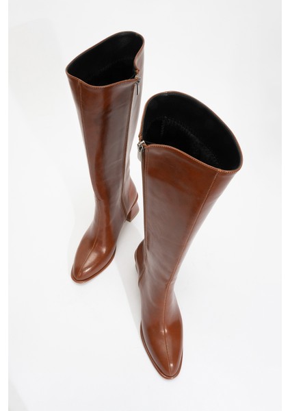 Paradis Taba Cilt Kadın Kalın Topuklu Çizme fiyatları