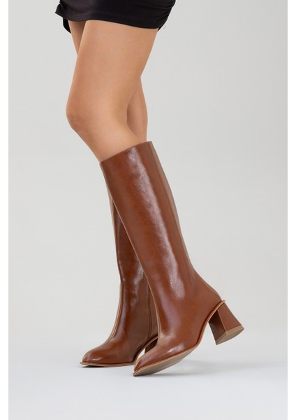 Paradis Taba Cilt Kadın Kalın Topuklu Çizme indirimleri