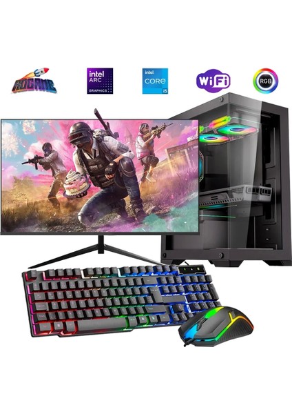 I5 13400F 16GB Ddr4 480SSD 12GB Arc B580 24" Mon. Oyun Bilgisayarı