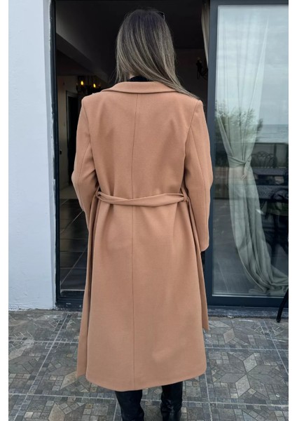 Kadın Astarlı Kuşaklı Kaşe Kaban fırsatları