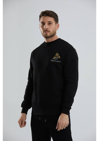 Baskılı Relax Fit Bisiklet Yaka Unisex Sweatshirt