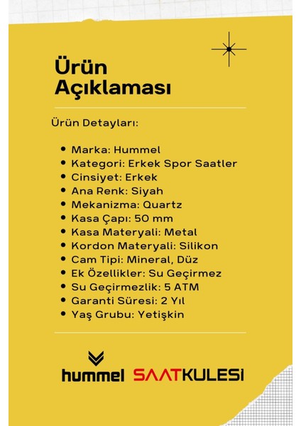 Erkek Spor Kol Saati Siyah HM-3004MA-4