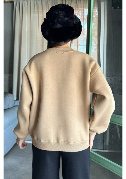 Gül Detaylı Şardonlu Sweatshirt