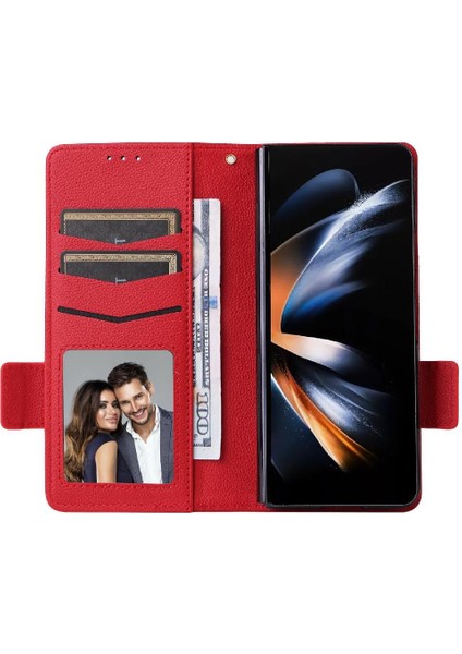 Samsung Galaxy Z Için Flip Case Fold 6 Kart Yuvaları Tutucu Manyetik Yan Pu (Yurt Dışından) indirimleri