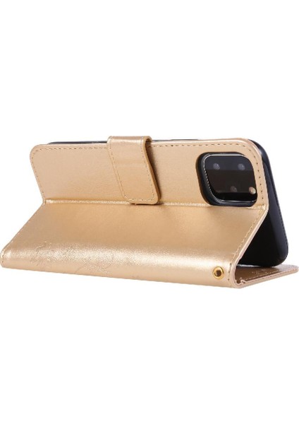 IPhone 12 Için Filp Durumda Pro Max Kart Tutucu Bilek Kayışı Pu Deri Kapatma (Yurt Dışından)