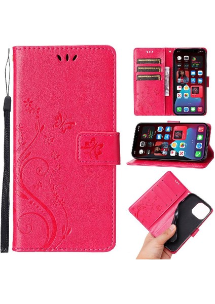 IPhone 15 Için Filp Durumda Artı Pu Deri Kickstand Kart Tutucu Bilek Kayışı (Yurt Dışından)