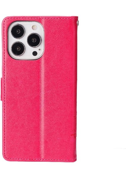 IPhone 15 Için Filp Durumda Artı Pu Deri Kickstand Kart Tutucu Bilek Kayışı (Yurt Dışından)