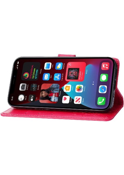IPhone 15 Için Filp Durumda Artı Pu Deri Kickstand Kart Tutucu Bilek Kayışı (Yurt Dışından)