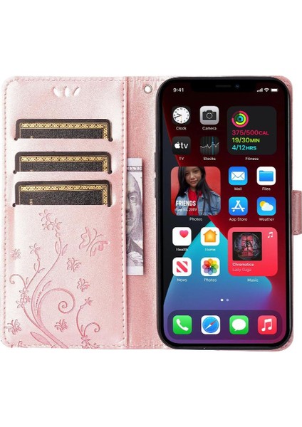 IPhone 13 Için Filp Durumda Pro Manyetik Kapatma Kart Tutucu Bilek Kayışı Pu (Yurt Dışından)