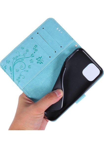 IPhone 11 Için Filp Durumda Pro Max Kart Tutucu Bilek Kayışı Kickstand Pu (Yurt Dışından)