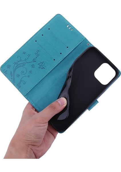 IPhone 13 Için Filp Durumda Mini Pu Deri Kickstand Bilek Kayışı Manyetik (Yurt Dışından)